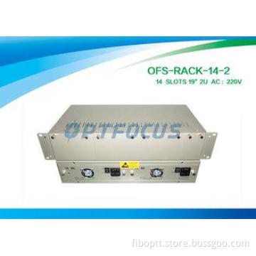 19 Inch Rack mount  Fiber Media Converter 2U 14 Slots Dual